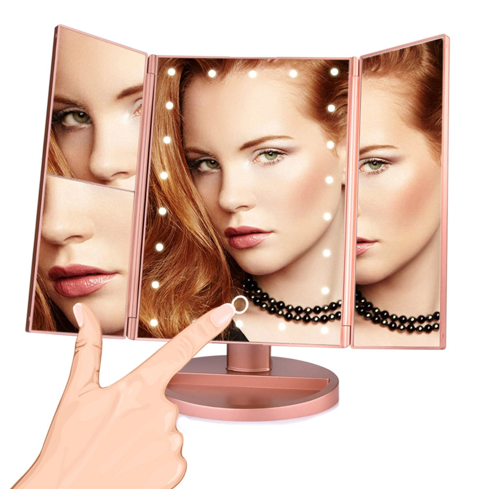 Folding LED Makeup Mirror 1X/2X/3X/10X